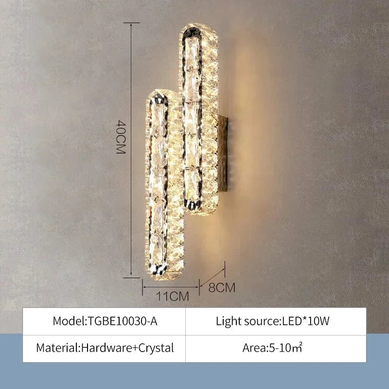 Lustre Moderne en Cristal K9 LED Dimmable pour Maison | Marco Lucetti Applique C / Lumière blanche