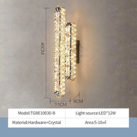 Lustre Moderne en Cristal K9 LED Dimmable pour Maison | Marco Lucetti Applique D / Lumière blanche