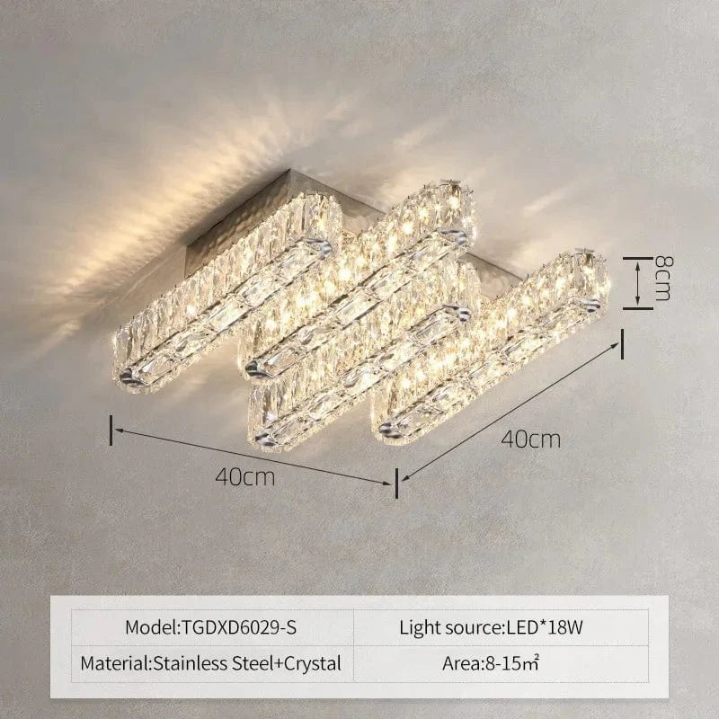 Lustre Moderne en Cristal K9 LED Dimmable pour Maison | Marco Lucetti L40xL40cm / Lumière blanche