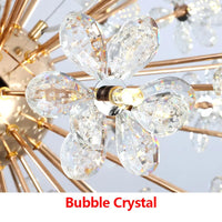 Lustre Moderne en Cristal LED Pissenlit - Boule Ronde Suspension Design