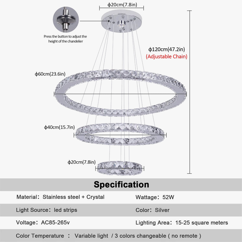 Lustre Moderne en Cristal Luxueux - Luminaires Décoratifs Haute Gamme