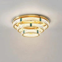 Lustre moderne en cristal rond à trois couches LED 2024 - Élégance Illuminée | Marco Lucetti 30 50 70 cm / Lumière blanche