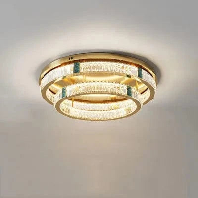 Lustre moderne en cristal rond à trois couches LED 2024 - Élégance Illuminée | Marco Lucetti 30 50 cm / Lumière blanche