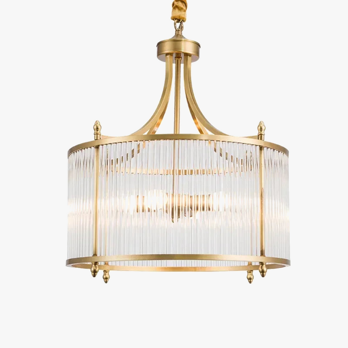 Lustre Moderne en Cuivre avec Tubes de Verre LED - Élégance Illuminée