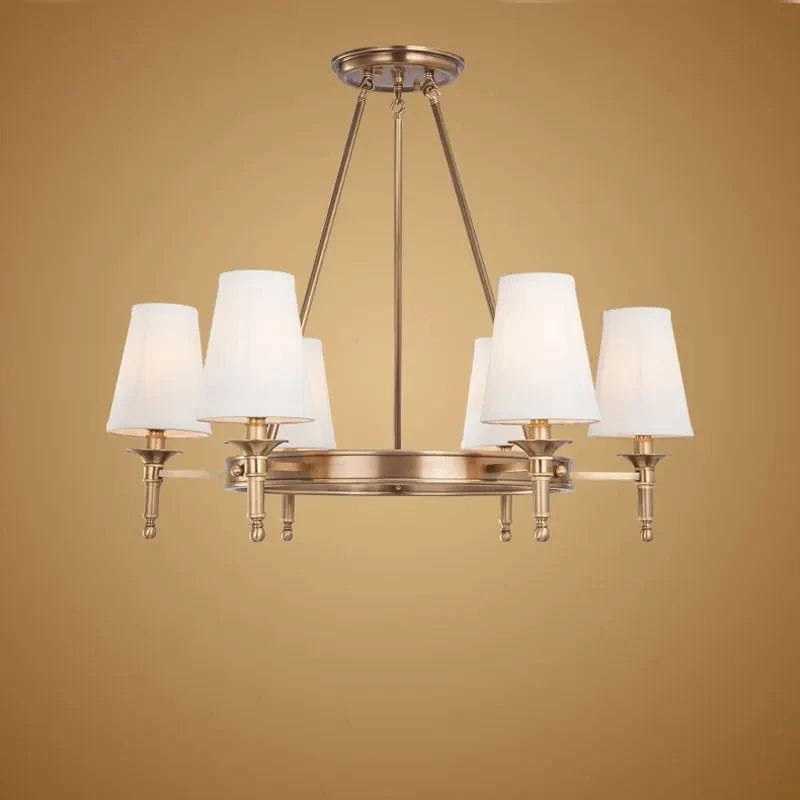 Lustre moderne en cuivre et Bronze authentique. | Marco Lucetti 6 lumières