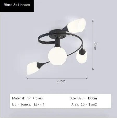 Lustre moderne en fer et verre - Plafonnier américain | Marco Lucetti