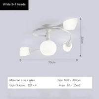 Lustre moderne en fer et verre - Plafonnier américain | Marco Lucetti Blanc A / Blanc chaud