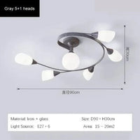 Lustre moderne en fer et verre - Plafonnier américain | Marco Lucetti Gris B / Blanc chaud