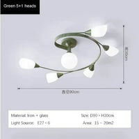 Lustre moderne en fer et verre - Plafonnier américain | Marco Lucetti Vert B / Blanc chaud