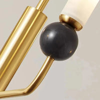 Lustre Moderne en Laiton avec Boule de Marbre Acrylique | Marco Lucetti