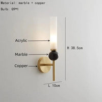 Lustre Moderne en Laiton avec Boule de Marbre Acrylique | Marco Lucetti C-Or / Blanc chaud