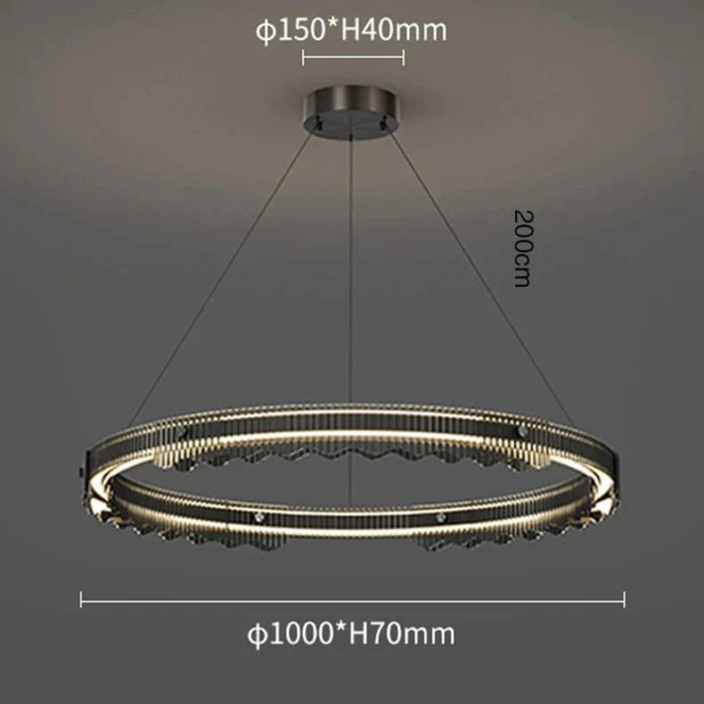 Lustre Moderne en Métal Design pour un Eclairage Intérieur | Marco Lucetti 1 anneau 100cm / Gradation à distance RC