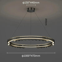 Lustre Moderne en Métal Design pour un Eclairage Intérieur | Marco Lucetti 1 anneau 100cm / Gradation à distance RC