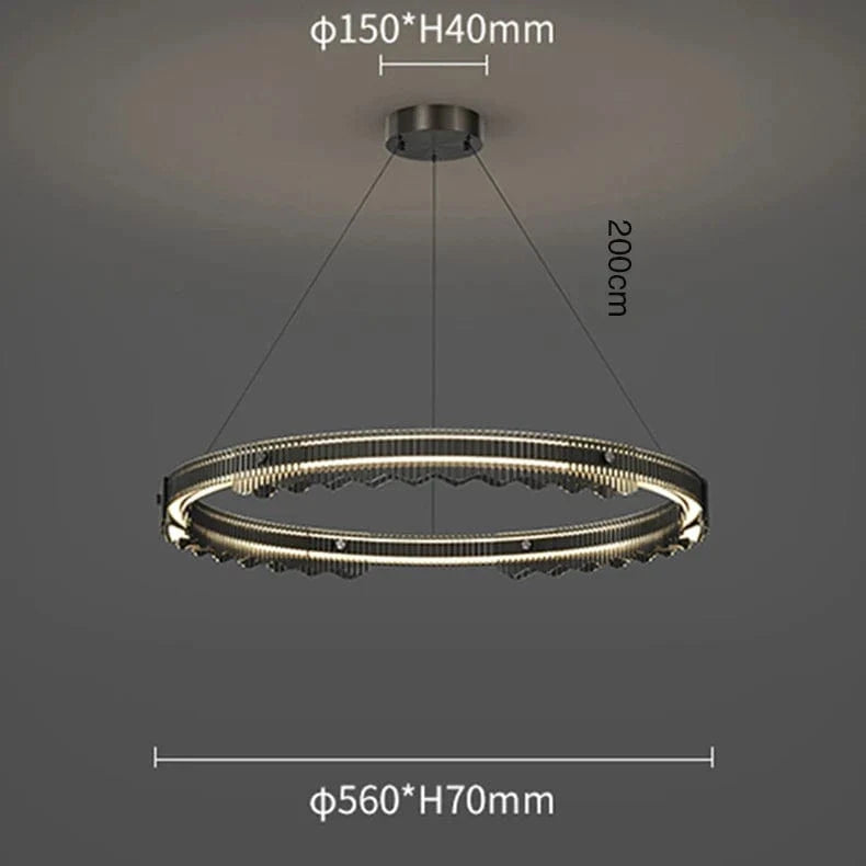 Lustre Moderne en Métal Design pour un Eclairage Intérieur | Marco Lucetti 1 anneau 56cm / Gradation à distance RC
