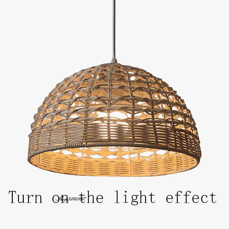 Lustre moderne en rotin artisanal | Marco Lucetti