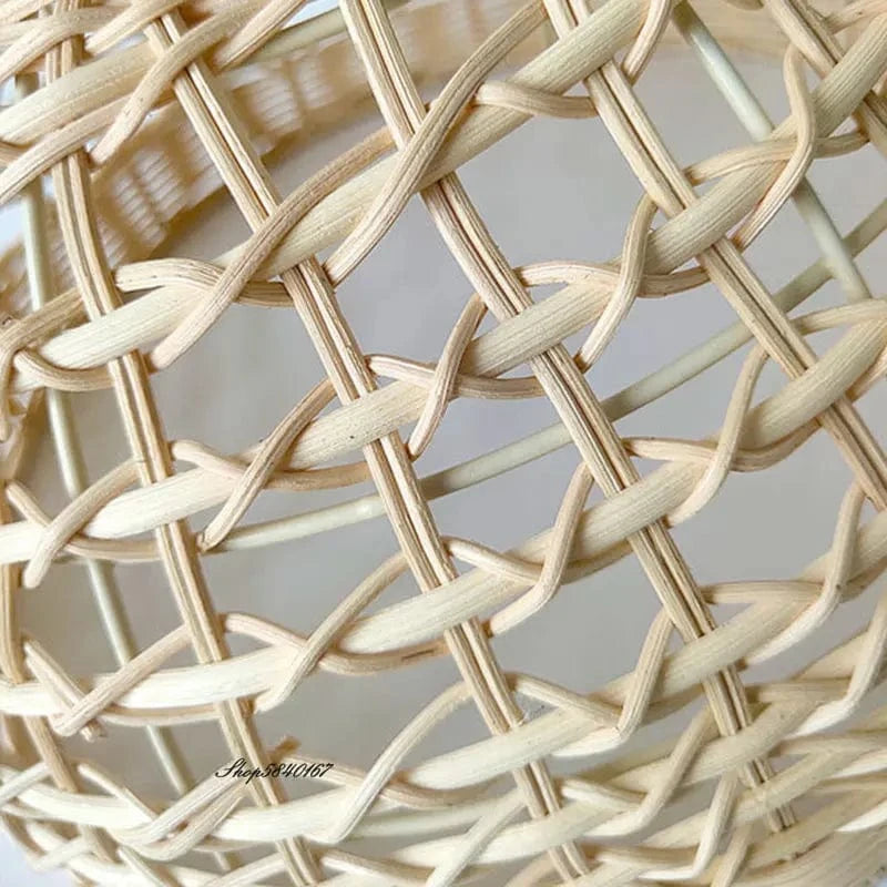 Lustre moderne en rotin artisanal | Marco Lucetti