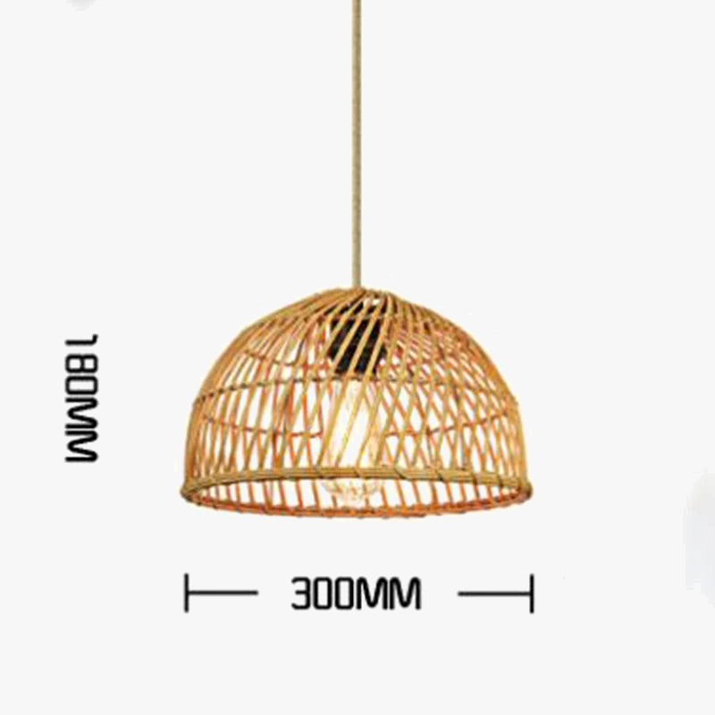 Lustre moderne en rotin artisanal