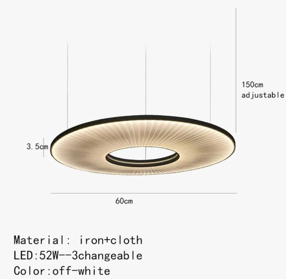 Lustre moderne Iris LED en tissu pour décoration d'hôtel