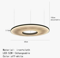 Lustre moderne Iris LED en tissu pour décoration d'hôtel