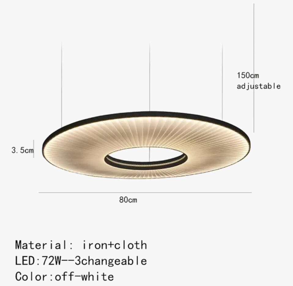 Lustre moderne Iris LED en tissu pour décoration d'hôtel