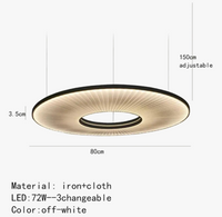 Lustre moderne Iris LED en tissu pour décoration d'hôtel