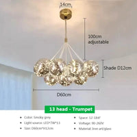 Lustre moderne en verre avec boules blanches LED | Marco Lucetti J13