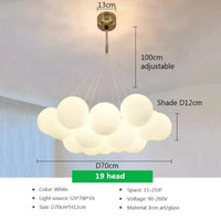 Lustre moderne en verre avec boules blanches LED | Marco Lucetti K19