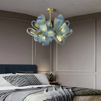 Lustre moderne en verre design "Feuille de Paon" LED suspendu | Marco Lucetti