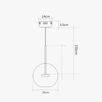Lustre moderne en verre laiteux avec LED suspendue. | Marco Lucetti