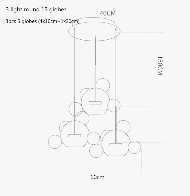 Lustre moderne en verre laiteux avec LED suspendue.