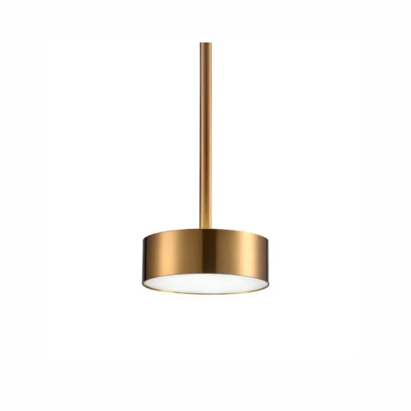 Lustre moderne en verre laiteux avec LED suspendue.