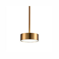 Lustre moderne en verre laiteux avec LED suspendue.