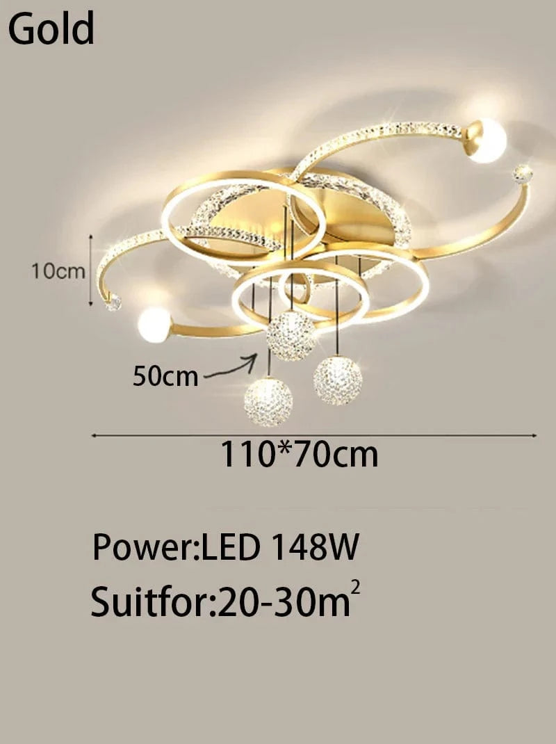 Lustre Moderne Intelligent LED Décoratif - Livraison Gratuite - Brilliance À Chaque Étape | Marco Lucetti Or / 3 couleurs pas de télécommande