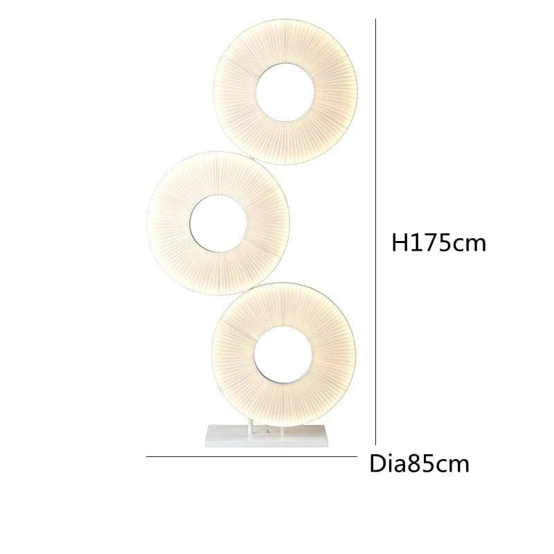 Lustre moderne Iris LED en tissu pour décoration d'hôtel | Marco Lucetti Lampadaire B / Lumière chaude 3000K