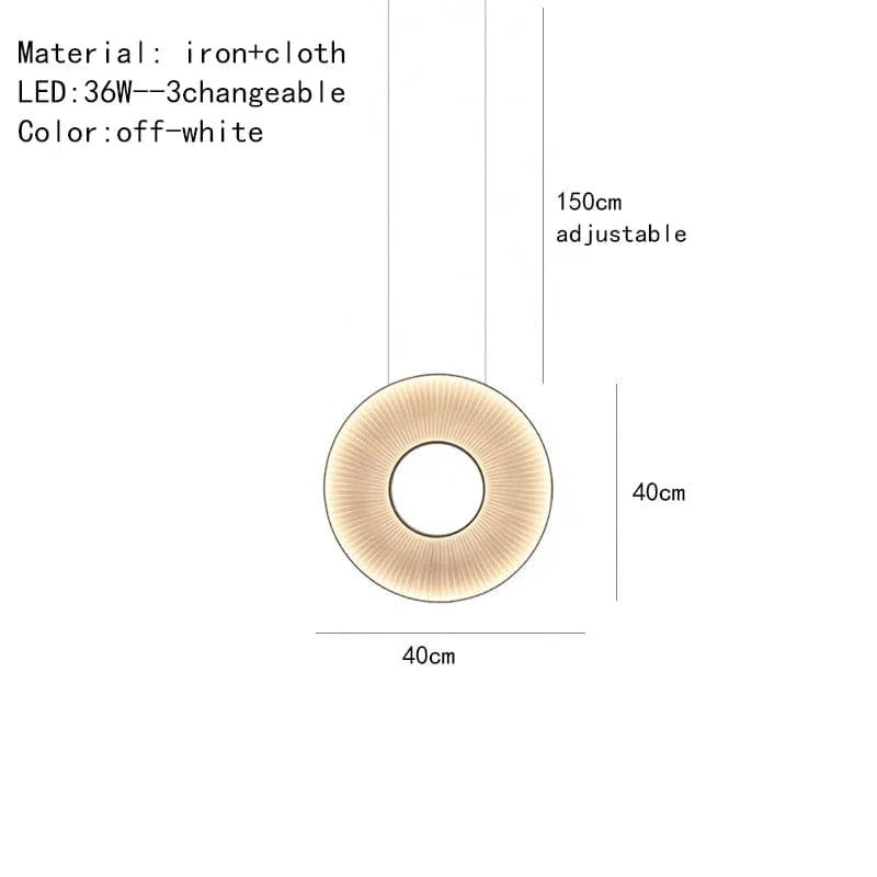 Lustre moderne Iris LED en tissu pour décoration d'hôtel | Marco Lucetti Pendentif A Dia40cm / Intensité variable avec télécommande