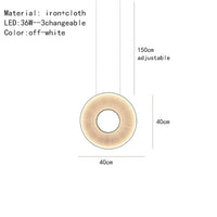 Lustre moderne Iris LED en tissu pour décoration d'hôtel | Marco Lucetti Pendentif A Dia40cm / Intensité variable avec télécommande