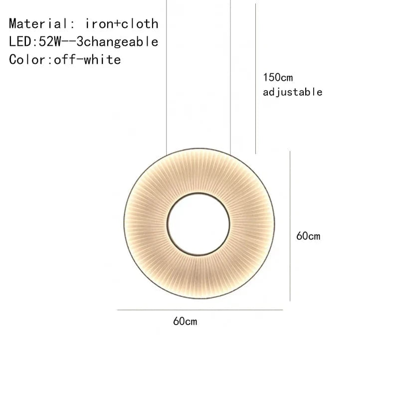 Lustre moderne Iris LED en tissu pour décoration d'hôtel | Marco Lucetti Pendentif A Dia60cm / Intensité variable avec télécommande
