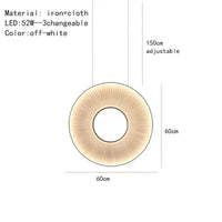 Lustre moderne Iris LED en tissu pour décoration d'hôtel | Marco Lucetti Pendentif A Dia60cm / Intensité variable avec télécommande