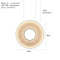 Lustre moderne Iris LED en tissu pour décoration d'hôtel | Marco Lucetti Pendentif A Dia80cm / Intensité variable avec télécommande