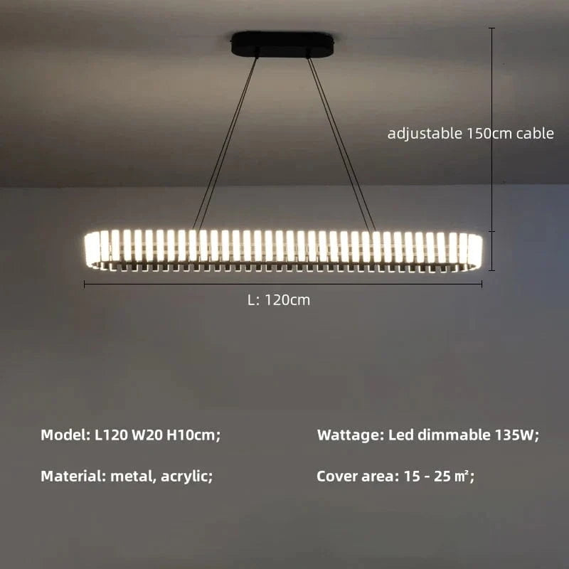 Lustre moderne LED à intensité variable - Minimalisma Luminaria | Marco Lucetti Modèle B L120cm / 3 lumières à intensité variable