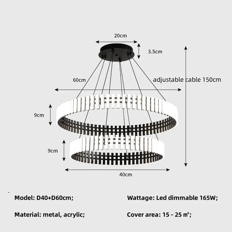 Lustre moderne LED à intensité variable - Minimalisma Luminaria | Marco Lucetti Suspension D40 60cm / Lumière variable à distance