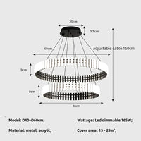 Lustre moderne LED à intensité variable - Minimalisma Luminaria | Marco Lucetti Suspension D40 60cm / Lumière variable à distance