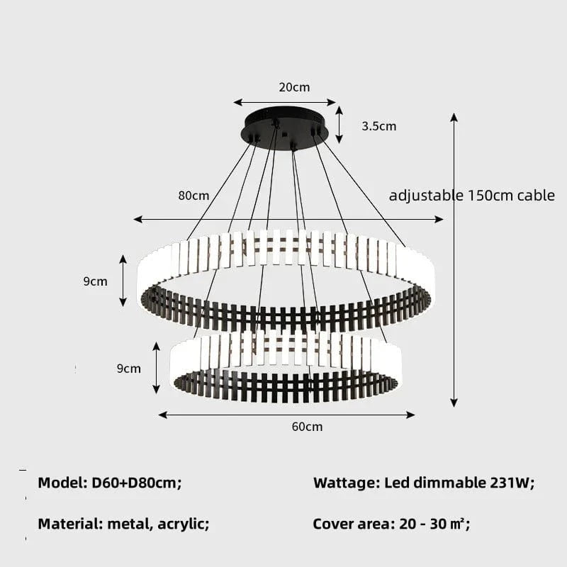 Lustre moderne LED à intensité variable - Minimalisma Luminaria | Marco Lucetti Suspension D60 80cm / Lumière neutre 4200K