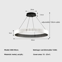 Lustre moderne LED à intensité variable - Minimalisma Luminaria | Marco Lucetti Suspension D80cm / 3 lumières à intensité variable