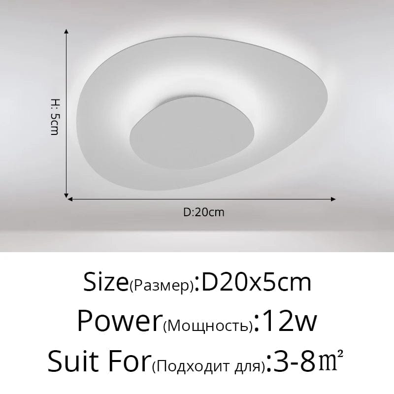 Lustre moderne LED Anneaux Annuels Ondulation Forme Décoration Fer Blanc | Marco Lucetti