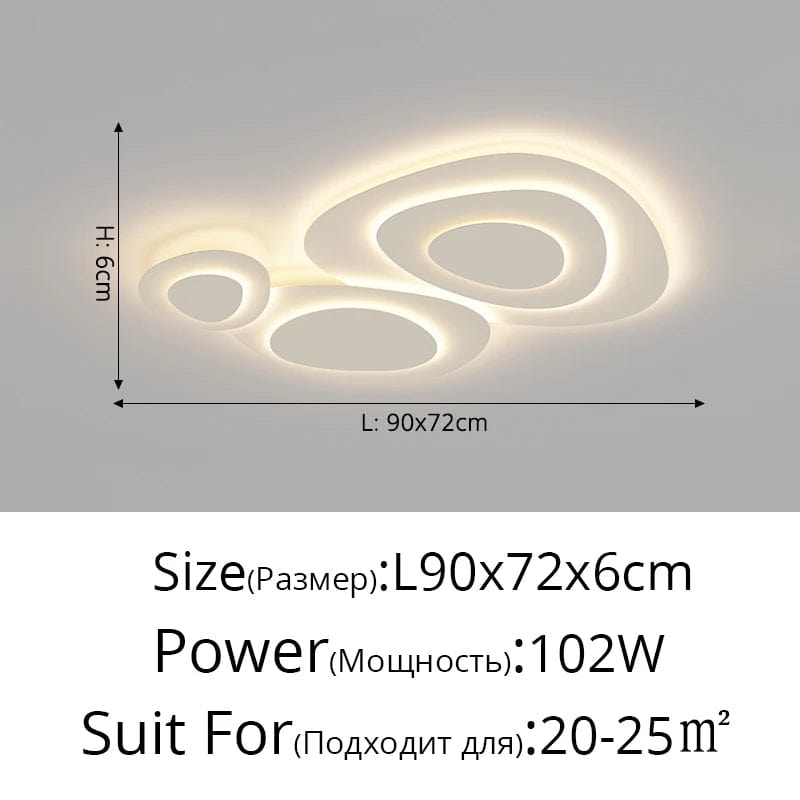 Lustre moderne LED Anneaux Annuels Ondulation Forme Décoration Fer Blanc | Marco Lucetti