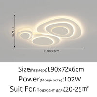 Lustre moderne LED Anneaux Annuels Ondulation Forme Décoration Fer Blanc | Marco Lucetti