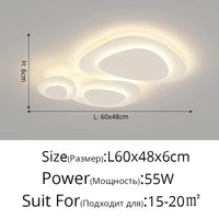 Lustre moderne LED Anneaux Annuels Ondulation Forme Décoration Fer Blanc | Marco Lucetti