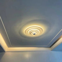 Lustre moderne LED Anneaux Annuels Ondulation Forme Décoration Fer Blanc | Marco Lucetti