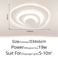 Lustre moderne LED Anneaux Annuels Ondulation Forme Décoration Fer Blanc | Marco Lucetti B 34cm / Blanc froid, pas de télécommande
